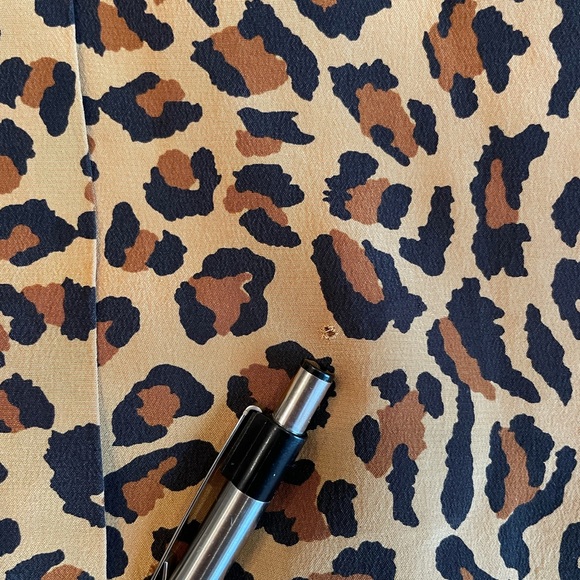 Vintage 80s Silk Animal Leopard Print Button Front Size Medium Shirt Dress - Picture 11 of 12